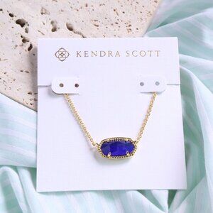 Kendra Scott Elisa Pendant Necklace | Cobalt Cat's Eye Gold